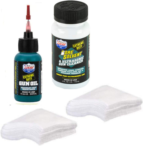 Lucas Oil Extreme Duty Solvent with Precision Needle Oiler Bottle Plus Shotgun Patches