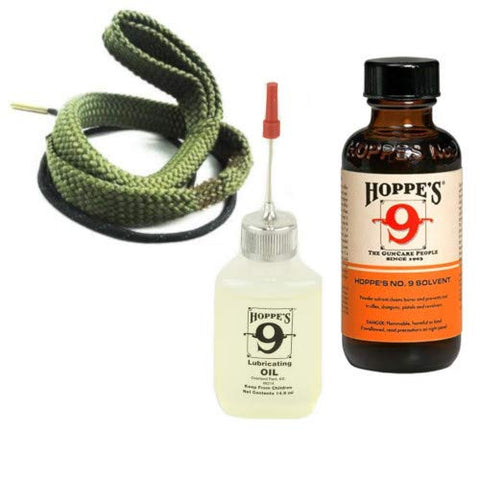 Hoppes Gun Bore Cleaner and Precision Needle Oiler with Bore Cleaning Snake for .357, 380.38, 9mm
