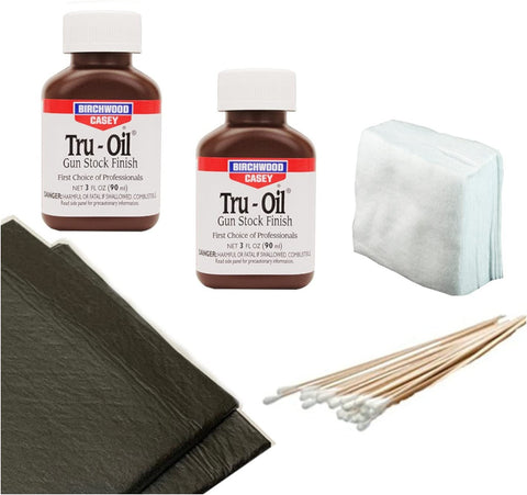 Tru-Oil 2-Pack for Gun Wood Stock & Grip Refinishing w/ Absorbent Pads & Swabs