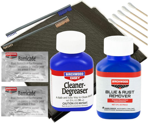 Metal Bluing Prep Kit with Cleaner Degreaser, Rust and Blue Remover