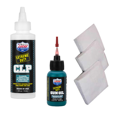 Lucas Oil CLP Gun Cleaner with Extreme Duty Gun Oil and Quality Westlake Market Patches