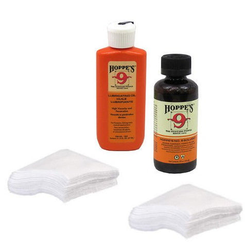 Hoppes No 9 Cleaner and Lubricating Oil Cotton Shotgun Cleaning Patches for 12-16 Gauge