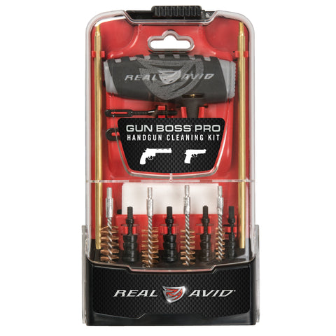Real Avid PRO Handgun Cleaning Kit | Premium Pistol Cleaning Kit with Brass Cleaning Rod, Bore Brushes, Gun Cleaning Jags & Gun Cleaning Patches | For .22 .357 9MM .38 .40 .44 & .45 Caliber Handguns