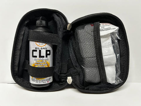 Break Free CLP in Handy Neoprene Carrying Case with 9mm to 45 Caliber Cotton Patches
