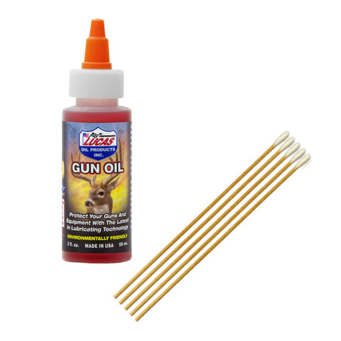 Lucas Gun Oil - Made in the USA - Environmentally Friendly Firearm Lubrication with Swabs